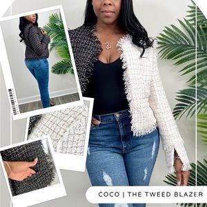 Black and White Tweed Blazer